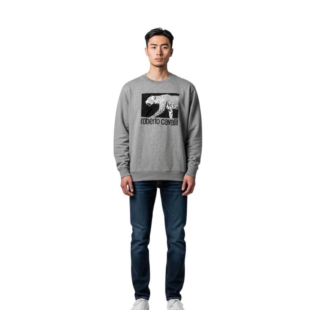 Roberto Cavalli Gray Crewneck Sweatshirt L